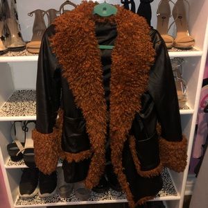 Fur faux leather jacket!